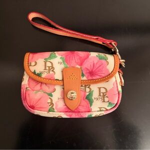 Dooney & Bourke Pink and Green Floral Wristlet